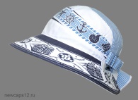 Шляпа №153 принт крупный якорь сине-голубой